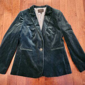 J Crew Parke women's green velvet blazer in size 10